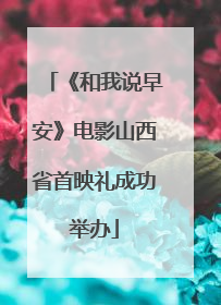 《和我说早安》电影山西省首映礼成功举办