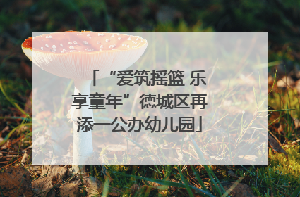 “爱筑摇篮 乐享童年”德城区再添一公办幼儿园