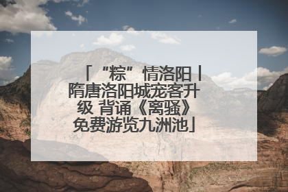 “粽”情洛阳丨隋唐洛阳城宠客升级 背诵《离骚》免费游览九洲池