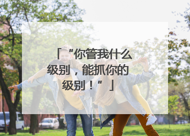 “你管我什么级别，能抓你的级别！”