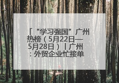 “学习强国”广州热榜（5月22日—5月28日）丨广州：外贸企业忙接单 港口码头忙出货