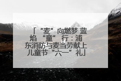 “麦”向燃梦 蓝焰 “童” 行：浦东消防与麦当劳献上儿童节“六一”礼