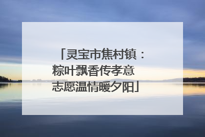 灵宝市焦村镇：粽叶飘香传孝意 志愿温情暖夕阳