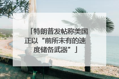 特朗普发帖称美国正以“前所未有的速度储备武器”