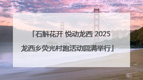 石斛花开 悦动龙西 2025龙西乡荧光村跑活动圆满举行