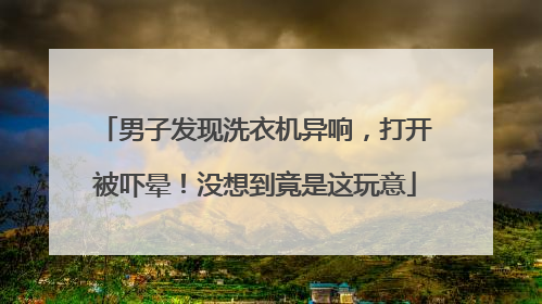 男子发现洗衣机异响，打开被吓晕！没想到竟是这玩意