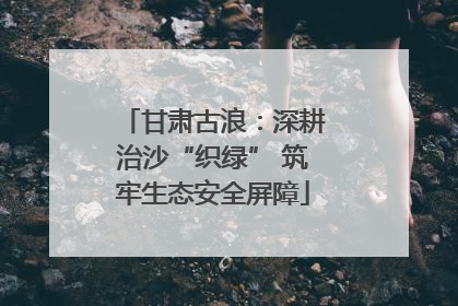 甘肃古浪：深耕治沙“织绿” 筑牢生态安全屏障