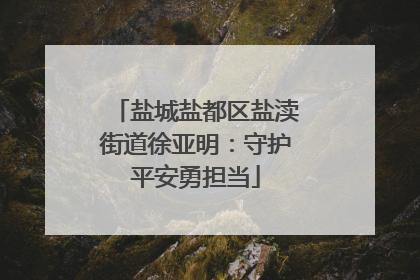 盐城盐都区盐渎街道徐亚明：守护平安勇担当