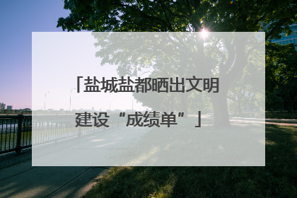 盐城盐都晒出文明建设“成绩单”