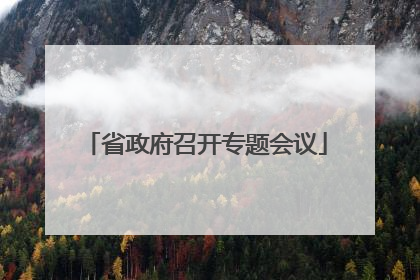 省政府召开专题会议