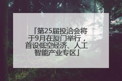 第25届投洽会将于9月在厦门举行，首设低空经济、人工智能产业专区