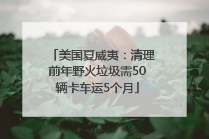 美国夏威夷：清理前年野火垃圾需50辆卡车运5个月