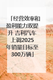 经营效率和盈利能力双提升 吉利汽车上调2025年销量目标至300万辆