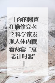 你的器官在偷偷变老？科学家发现人体内藏着两套“衰老计时器”