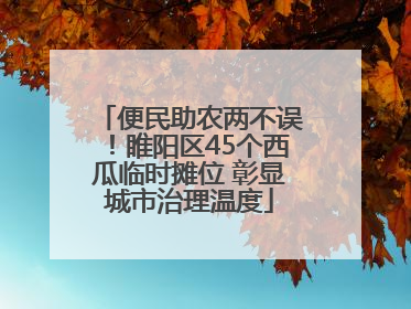 便民助农两不误！睢阳区45个西瓜临时摊位 彰显城市治理温度