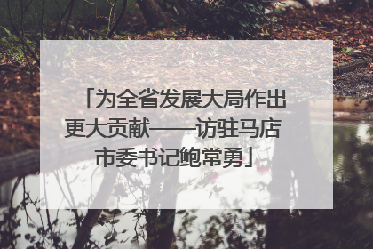 为全省发展大局作出更大贡献——访驻马店市委书记鲍常勇