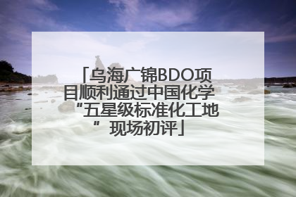 乌海广锦BDO项目顺利通过中国化学“五星级标准化工地”现场初评