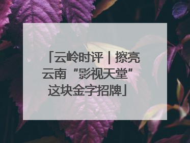 云岭时评｜擦亮云南“影视天堂”这块金字招牌