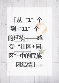 从“1”个到“11”个的延续——感受“社区+园区”中的民族团结情