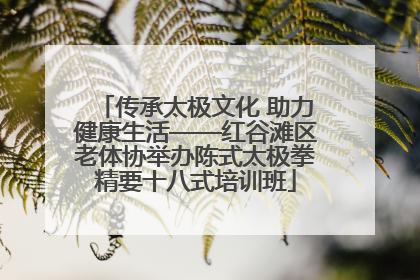 传承太极文化 助力健康生活——红谷滩区老体协举办陈式太极拳精要十八式培训班