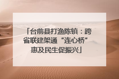 台前县打渔陈镇：跨省联建架通“连心桥” 惠及民生促振兴