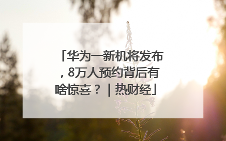 华为一新机将发布，8万人预约背后有啥惊喜？｜热财经