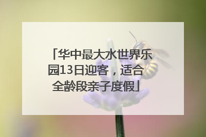 华中最大水世界乐园13日迎客，适合全龄段亲子度假