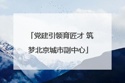党建引领育匠才 筑梦北京城市副中心