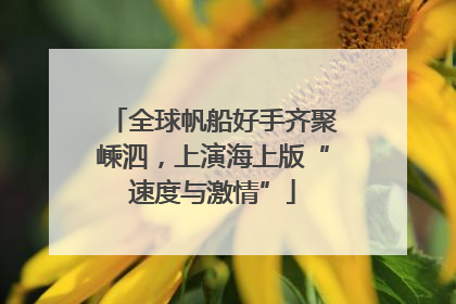 全球帆船好手齐聚嵊泗，上演海上版“速度与激情”