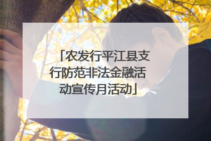 农发行平江县支行防范非法金融活动宣传月活动