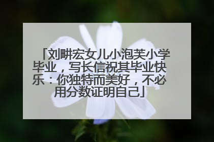 刘畊宏女儿小泡芙小学毕业，写长信祝其毕业快乐：你独特而美好，不必用分数证明自己