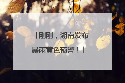 刚刚，湖南发布暴雨黄色预警！