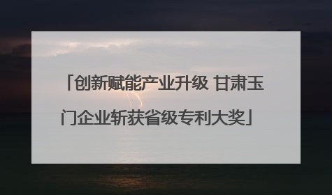 创新赋能产业升级 甘肃玉门企业斩获省级专利大奖
