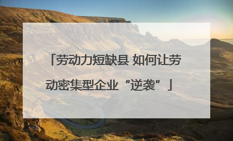 劳动力短缺县 如何让劳动密集型企业“逆袭”
