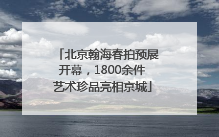 北京翰海春拍预展开幕，1800余件艺术珍品亮相京城