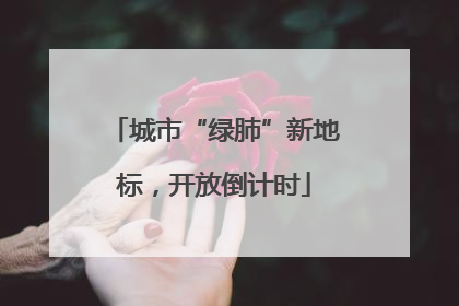 城市“绿肺”新地标，开放倒计时
