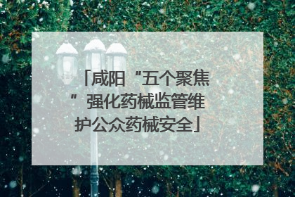 咸阳“五个聚焦”强化药械监管维护公众药械安全