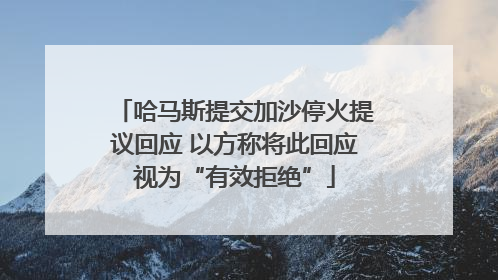 哈马斯提交加沙停火提议回应 以方称将此回应视为“有效拒绝”