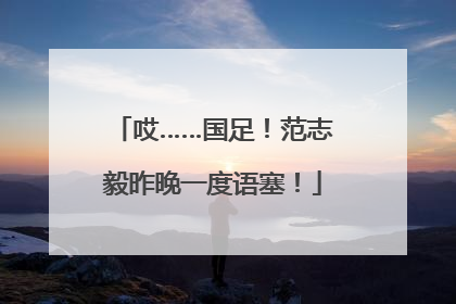 哎……国足！范志毅昨晚一度语塞！
