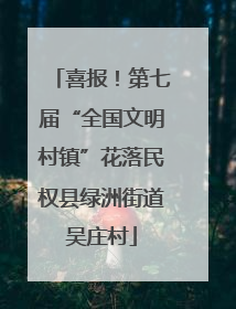 喜报！第七届“全国文明村镇”花落民权县绿洲街道吴庄村