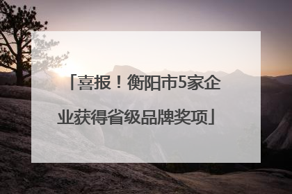 喜报！衡阳市5家企业获得省级品牌奖项