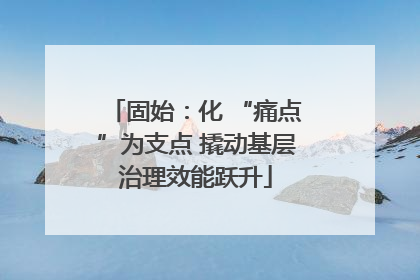 固始：化 “痛点”为支点 撬动基层治理效能跃升