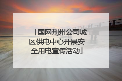 国网荆州公司城区供电中心开展安全用电宣传活动
