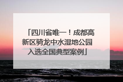 四川省唯一！成都高新区骑龙中水湿地公园入选全国典型案例