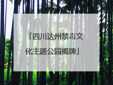 四川达州禁毒文化主题公园揭牌