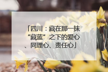 四川：藏在那一抹“藏蓝”之下的爱心、同理心、责任心