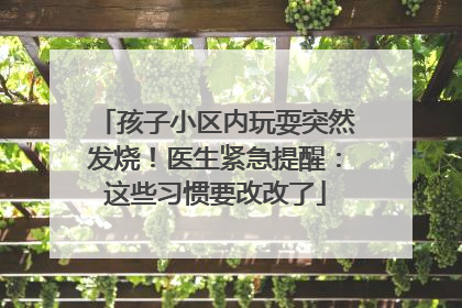 孩子小区内玩耍突然发烧！医生紧急提醒：这些习惯要改改了