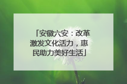 安徽六安：改革激发文化活力，惠民助力美好生活