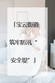 宝云街道筑牢防汛“安全堤”