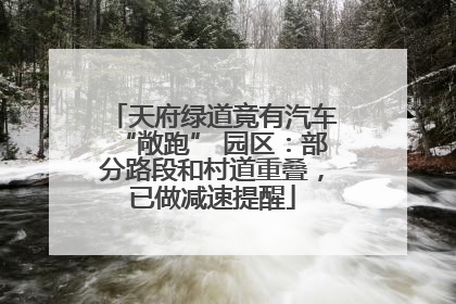 天府绿道竟有汽车“敞跑” 园区：部分路段和村道重叠，已做减速提醒